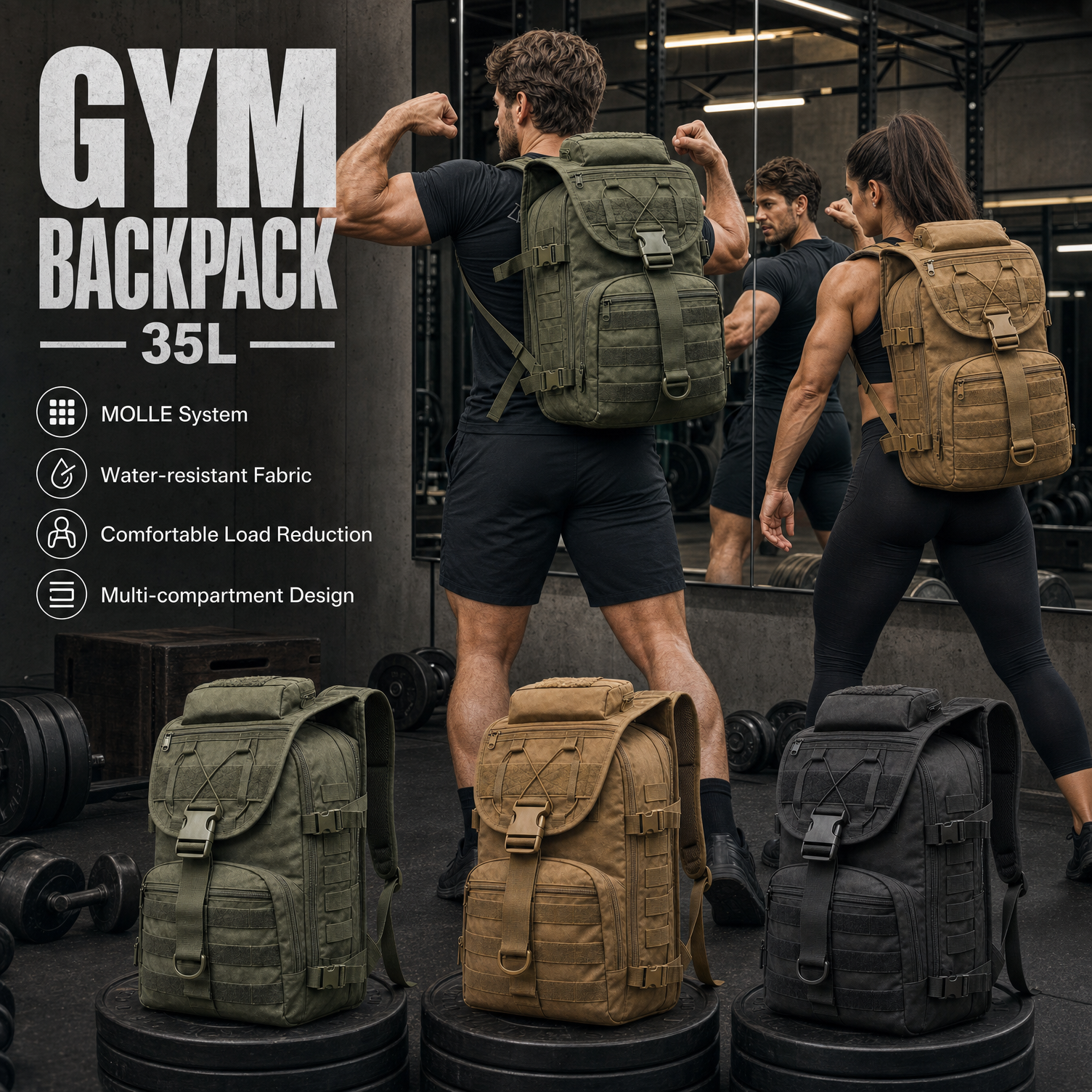 Crossfit G - 35L Gym Training Backpack for Men