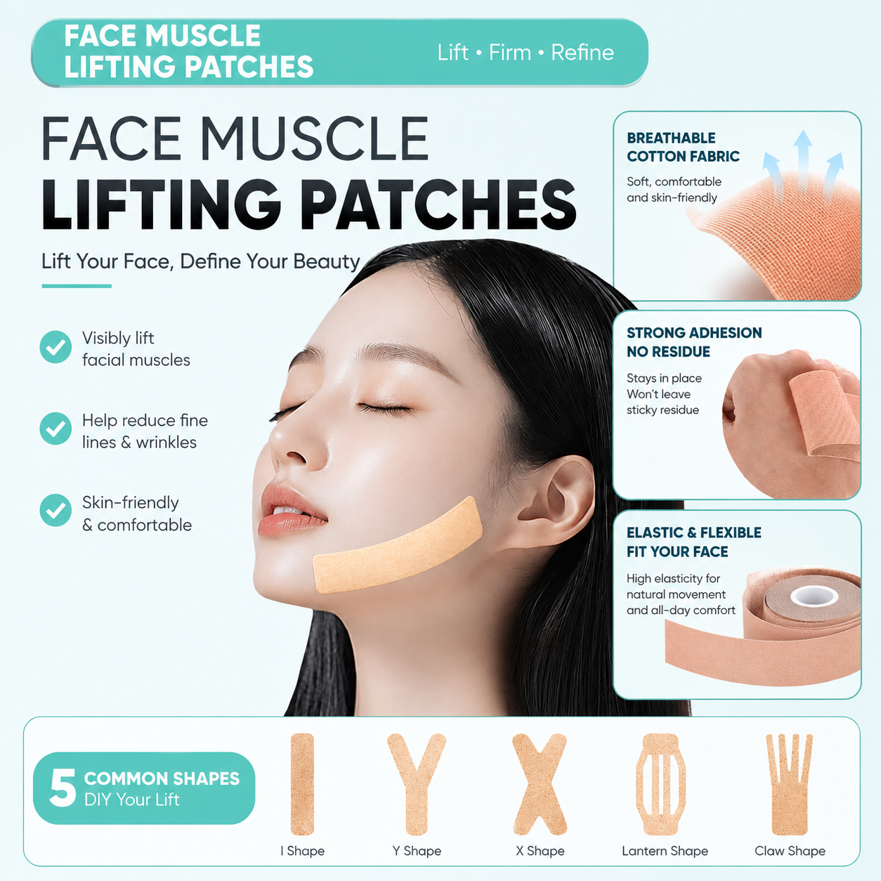 Crossfit Lifting - Facial Muscle Lifting Tape Anti-Wrinkle Face