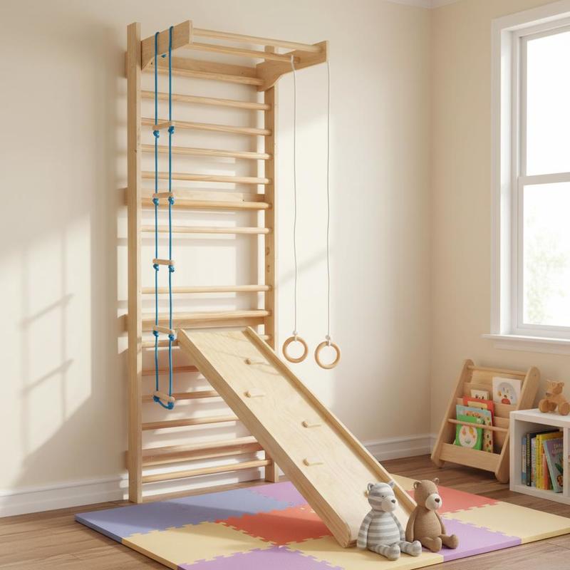 Wooden Stall Bars 31.5x23.6x86 - Gymnastic Ring Wood avis et prix