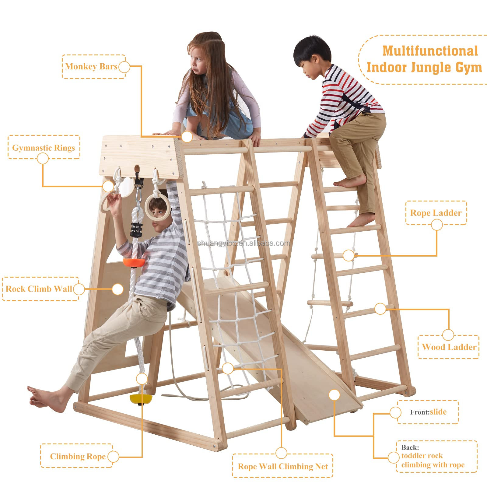 Indoor Playground Jungle Gym T - Gymnastic Ring Wood avis et prix